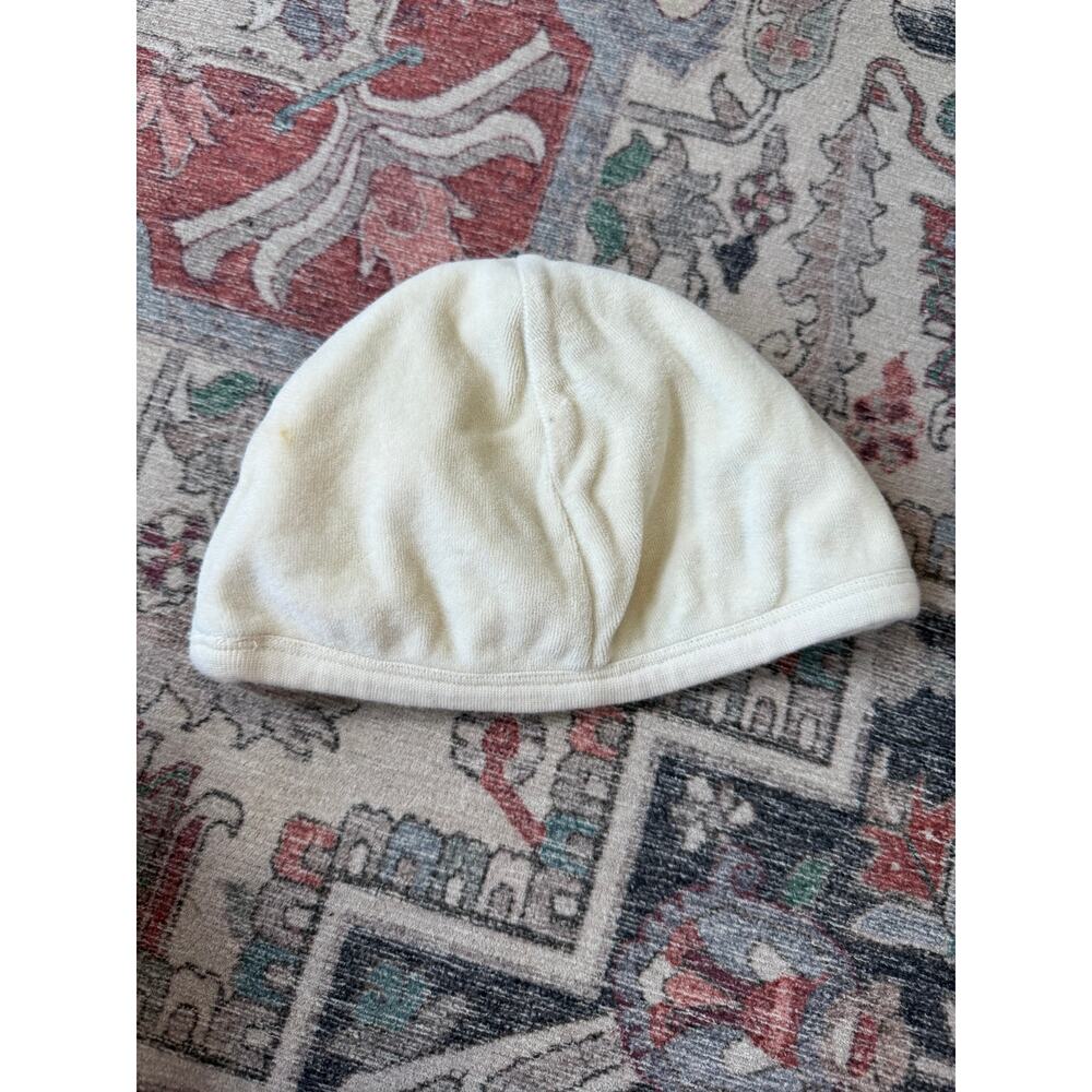 Kate Quinn Velour Beanie in Cream Off White Size 12-18 Months
